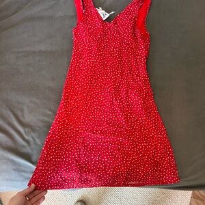 Princess Polly Red Dress with White Accents